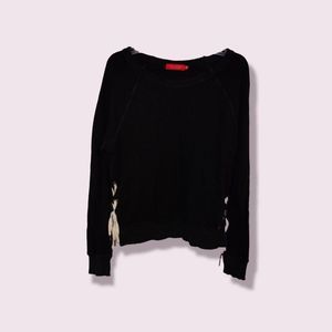 n:Philanthropy Women Black  distressed Sweatshirt S